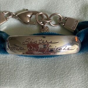 Brighton Silver and Blue Bracelet with Engraved ID Plate